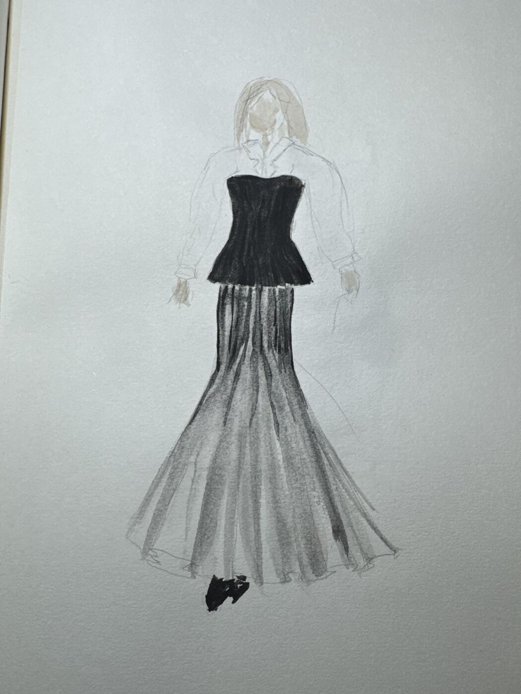 Garment concept sketch from Lou's design process